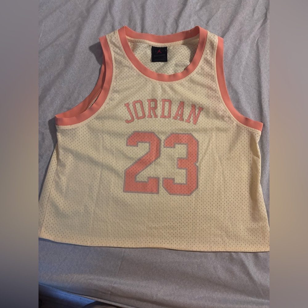 Jordan Loose Fit Mesh Tank in Peach and Yellow